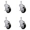 Service Caster 4 Inch Black Polyurethane Swivel 10mm Threaded Stem Caster Set with Brake SCC-TS20S414-PPUB-BLK-TLB-M1015-4 - alternate 4